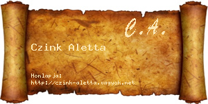 Czink Aletta névjegykártya